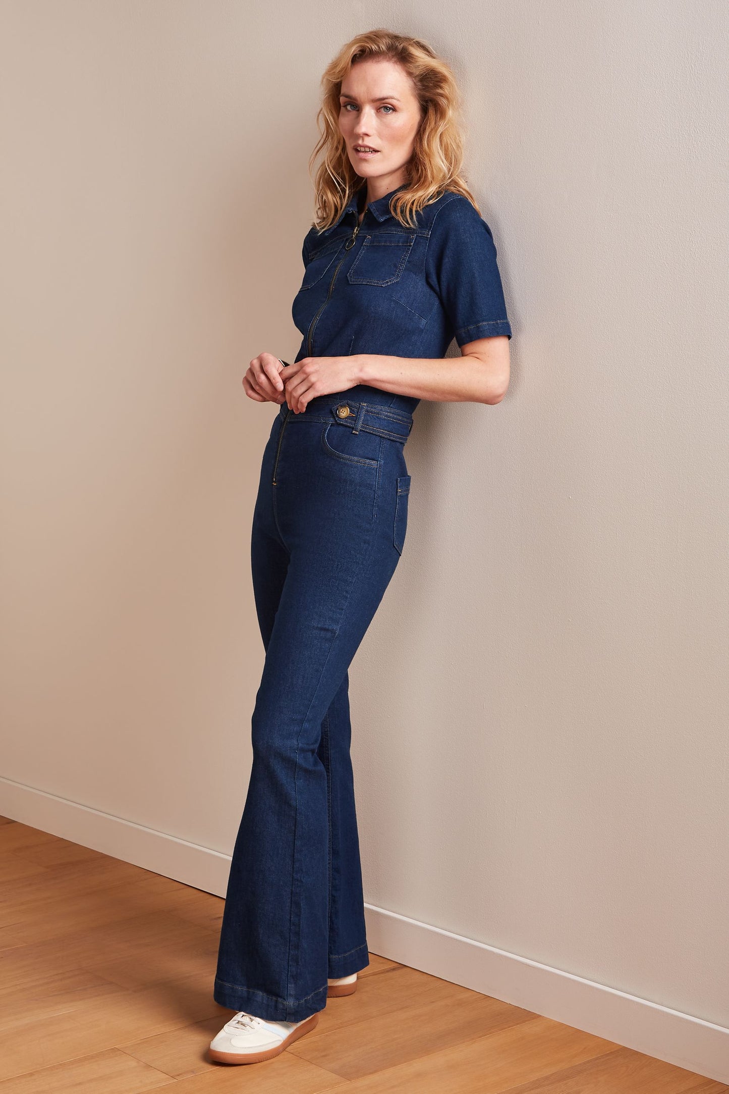 Flare Samfestingur Onyx Denim