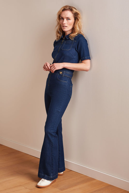 Flare Samfestingur Onyx Denim