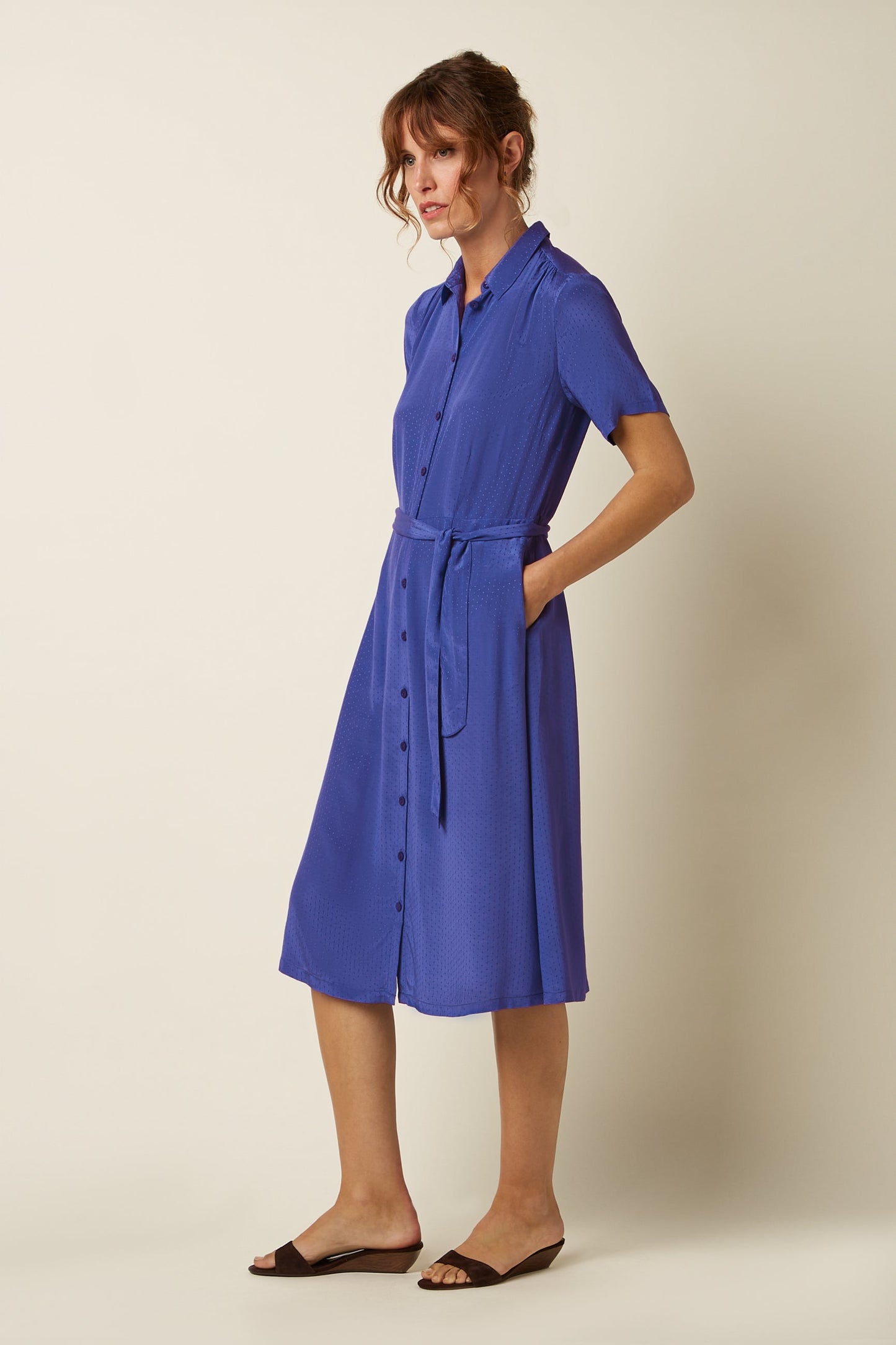 Olive Midi Kjóll Sista