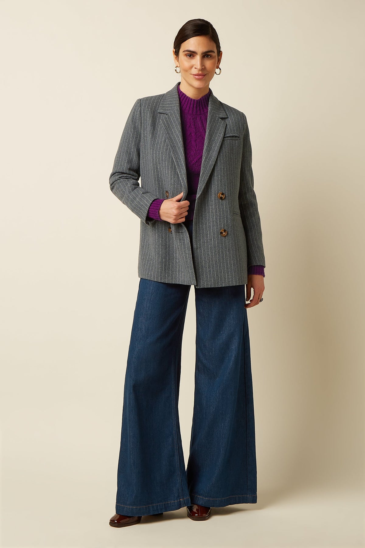 Brando Stripe Ullardrakt /með vesti