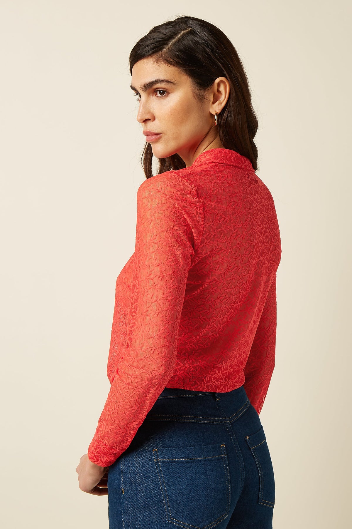 Stretch Lace Blússa